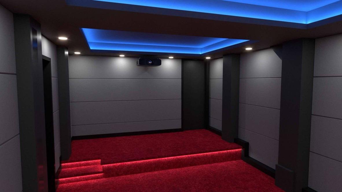 Home theatre lighting installed by Spark-E Unlimited