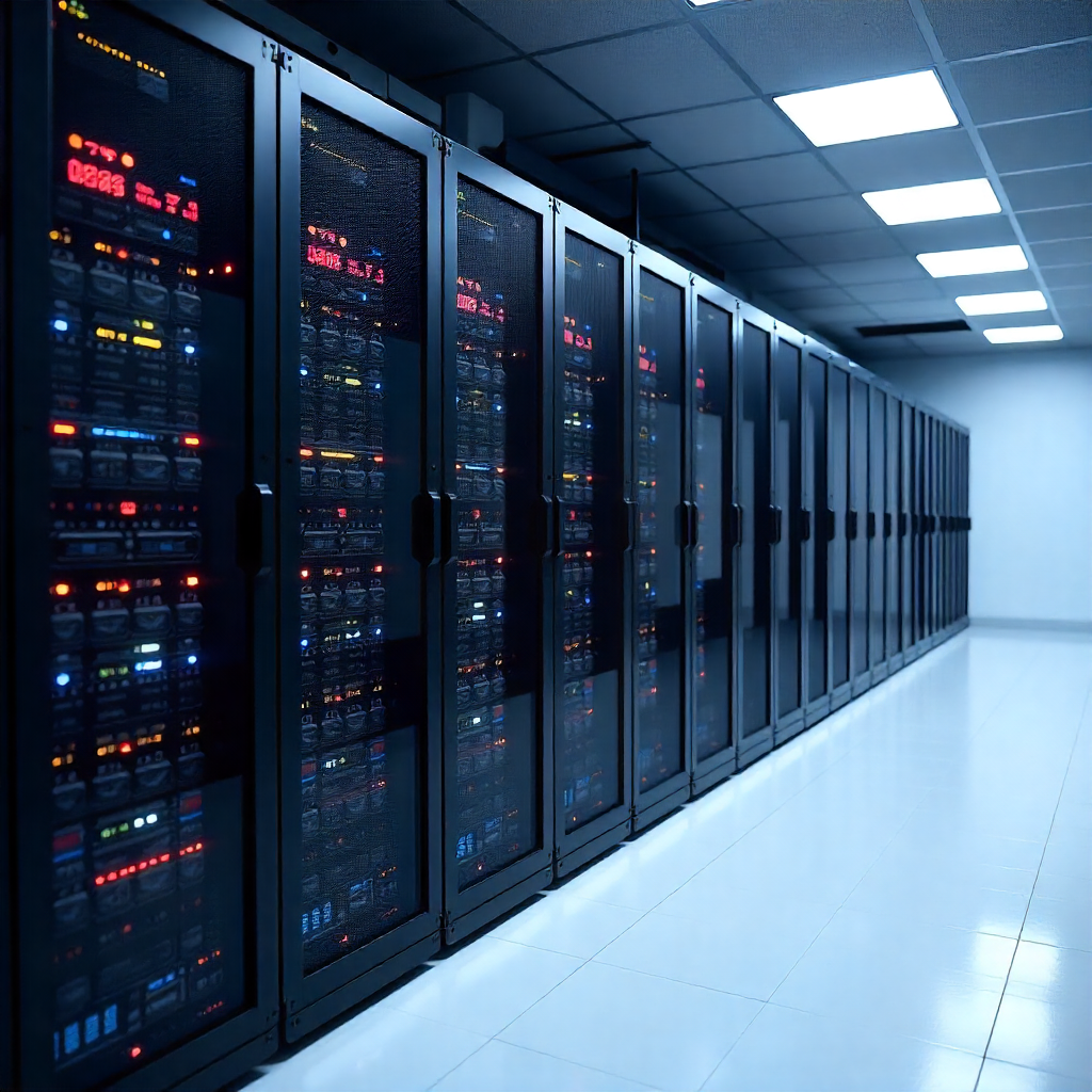 Commercial office workstation area with lighting and custom millwork